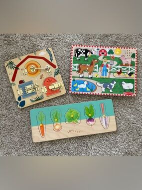 Toddler Wooden Puzzle Bundle - Set of 3
